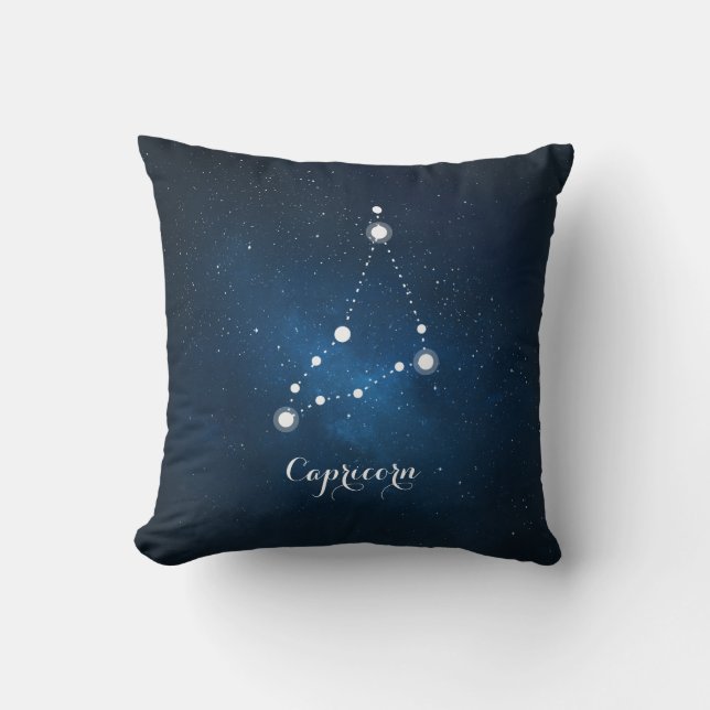 Astrologi Blue Nebula Capricorn Zodiac-tecken Kudde (Framsida)