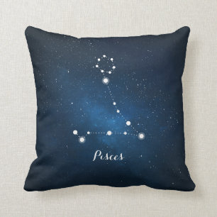 Astrologi Blue Nebula Pisces Zodiac-tecken Kudde