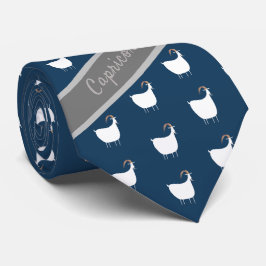 Astrologi Capricorn Monogram Goat Navy mönster Slips