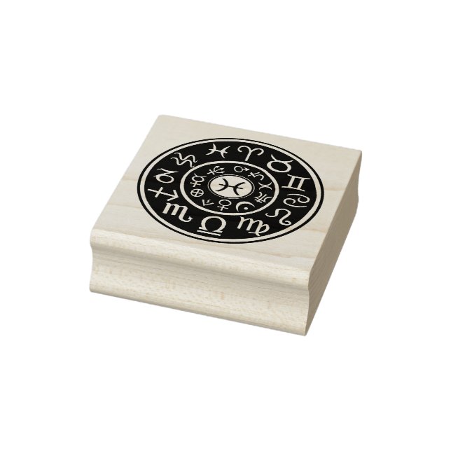 Astrologi Fiskarna Design Gummistämpel Stämpel (Stämpel)