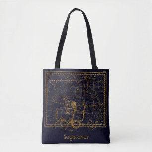 Astrologi för Zodiac för vintageblåttSagittarius Tygkasse