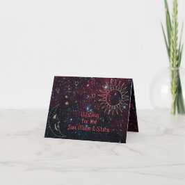 Astrologi Jul Sol Måne Stjärnor Glitter New Age Helgkort