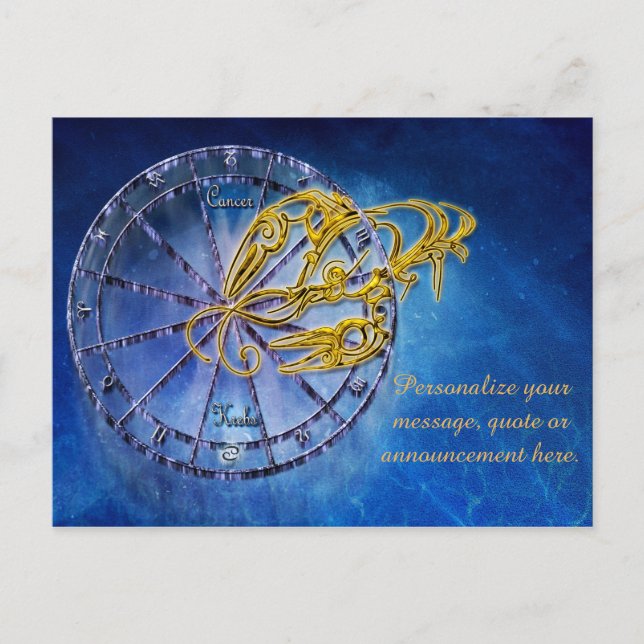 Astrologi Kräftans Horoskop Personligt Meddelande Vykort (Framsida)