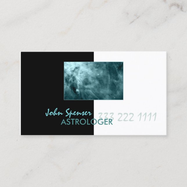 Astrologi Metaphysiskt Blue Cosmos Galaxygiskt kor Visitkort (Framsida)
