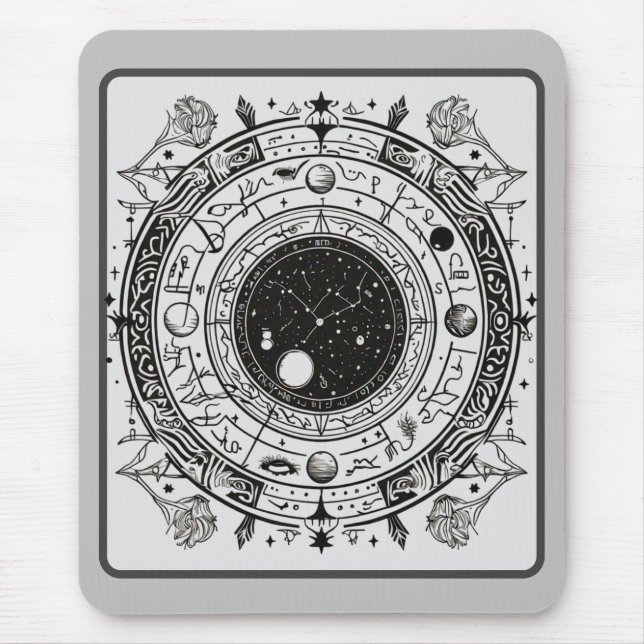 Astrologi Oveiled: Celestial Mönster och Signs Musmatta (Framsidan)