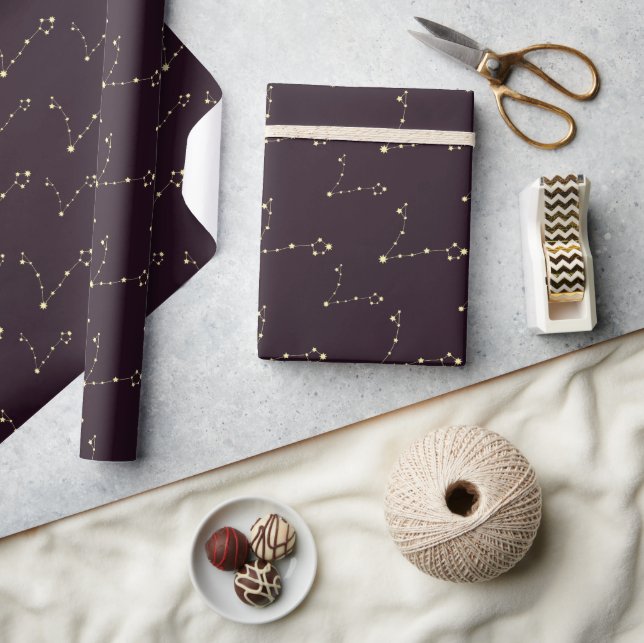 Astrologi Pisces Cosmic Stars Constellation Zodiac Presentpapper (Hantverk)