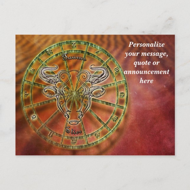 Astrologi Taurus Horoscope Personalize Message Meddelande Vykort (Framsida)
