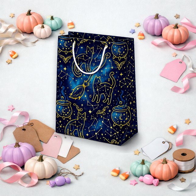 Astrologi Teal Guld Häxig Katt (Skapare uppladdad)