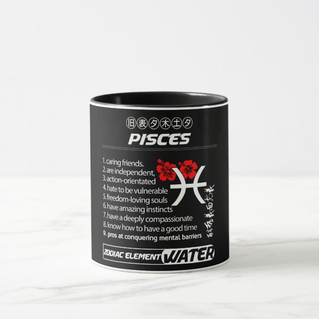 Astrologi/ Zodiac-tecken/ Pisces Mugg (Center)