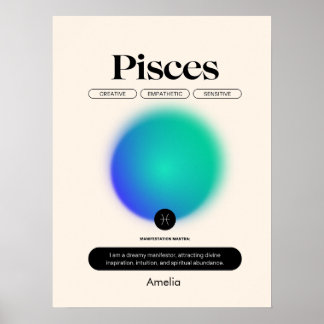 Astrologi Zodiakens tecken Fiskarna Affisch