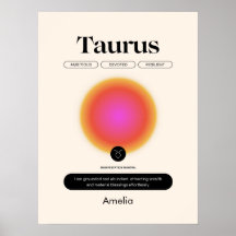 Astrologi Zodiakens tecken Oxen Affisch