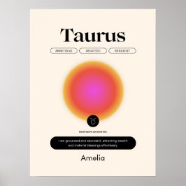 Astrologi Zodiakens tecken Oxen Affisch