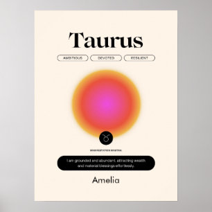 Astrologi Zodiakens tecken Oxen Affisch