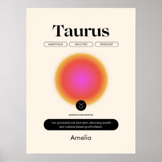 Astrologi Zodiakens tecken Oxen Affisch