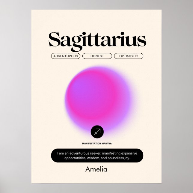 Astrologi Zodiakens tecken Skyttens Affisch (Framsidan)