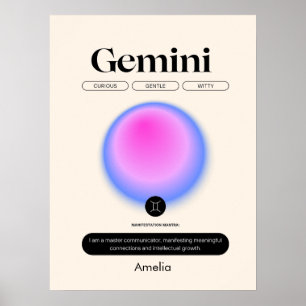 Astrologi Zodiakens tecken Tvillingarna Affisch