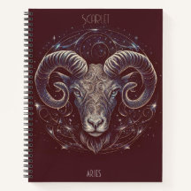 Astrologianteckningsbok för Aries