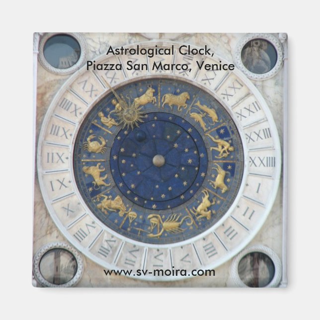 Astrological Clock, Piazza San Marco, Venedig Magnet (Framsidan)