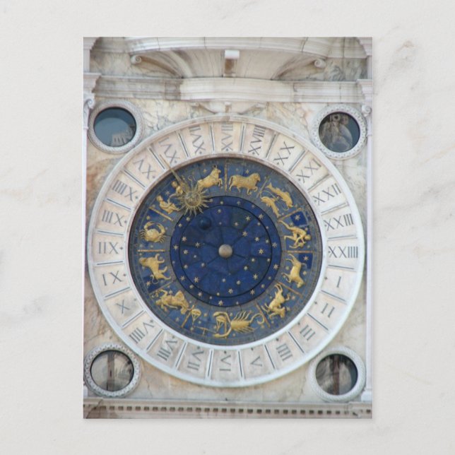 Astrological Clock, Piazza San Marco, Venedig Vykort (Framsida)