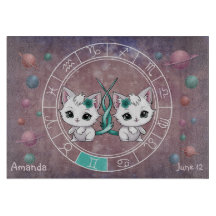 Astrological gemini Cute cat Zodiac Wheel Planet