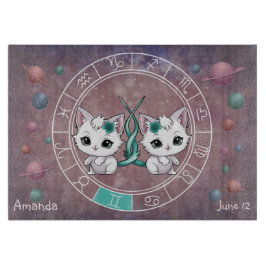 Astrological gemini Cute cat Zodiac Wheel Planet
