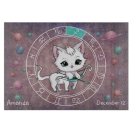 Astrological Sagittarius Cute cat Zodiac Wheel
