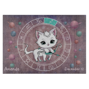Astrological Sagittarius Cute cat Zodiac Wheel