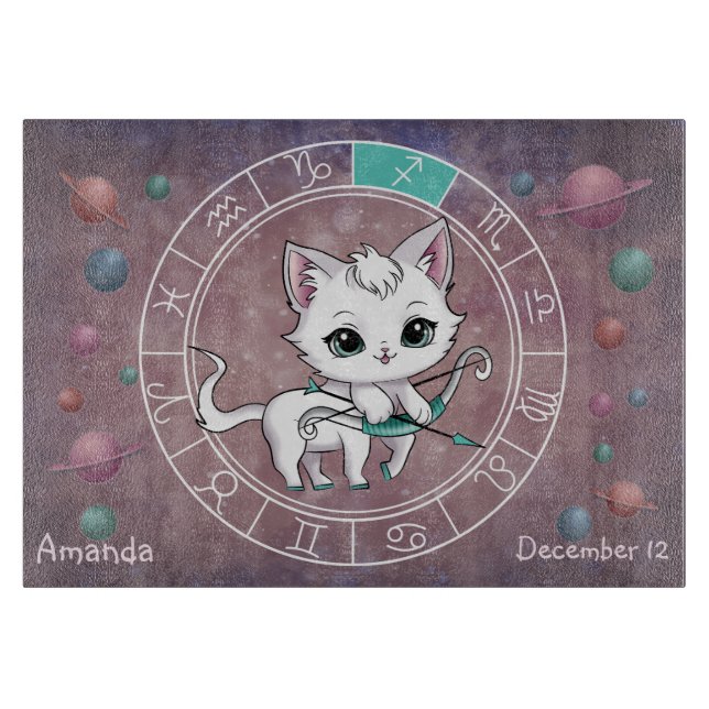Astrological Sagittarius Cute cat Zodiac Wheel (Framsidan)