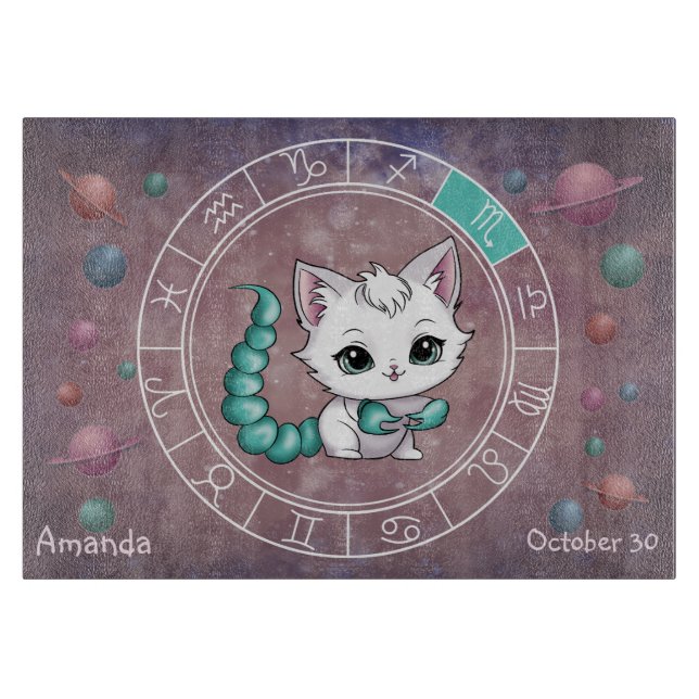 Astrological Scorpio Cute cat Zodiac Wheel Planet (Framsidan)