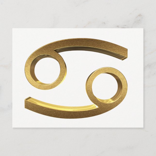 Astrological Zodiac Signs Sol Sign Cancer Guld Vykort (Framsida)