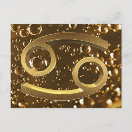 Astrological Zodiac Signs Sol Sign Cancer Guld Vykort