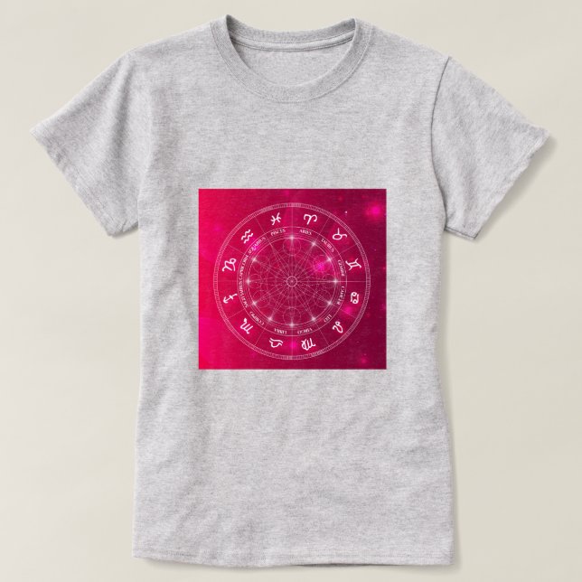 Astrologihjul-Stjärntecken T Shirt (Design framsida)