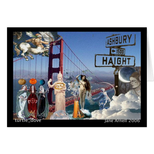 astrologikonst kartlägger collage hälsningskort (Framsidan Horizontal)