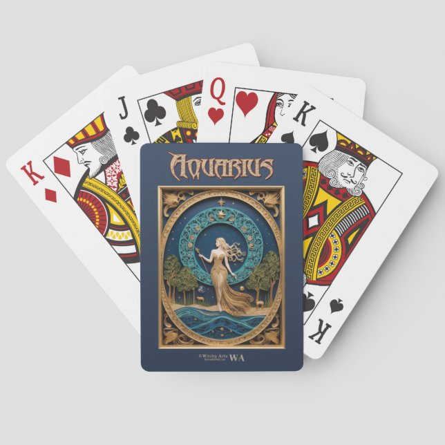 Astrologikort - Aquarius Zodiac-tecken Casinokort (Baksidan)