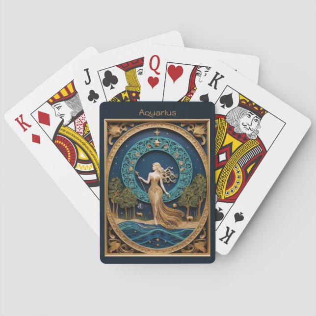 Astrologikort - Aquarius Zodiac-tecken Casinokort (Baksidan)
