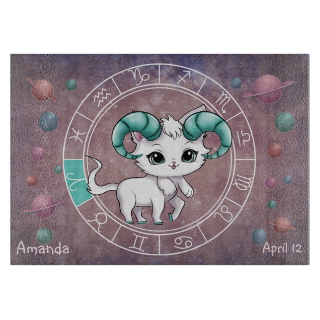 Astrologisk åsna Cute Zodiac Wheel Planet för katt (Framsidan)