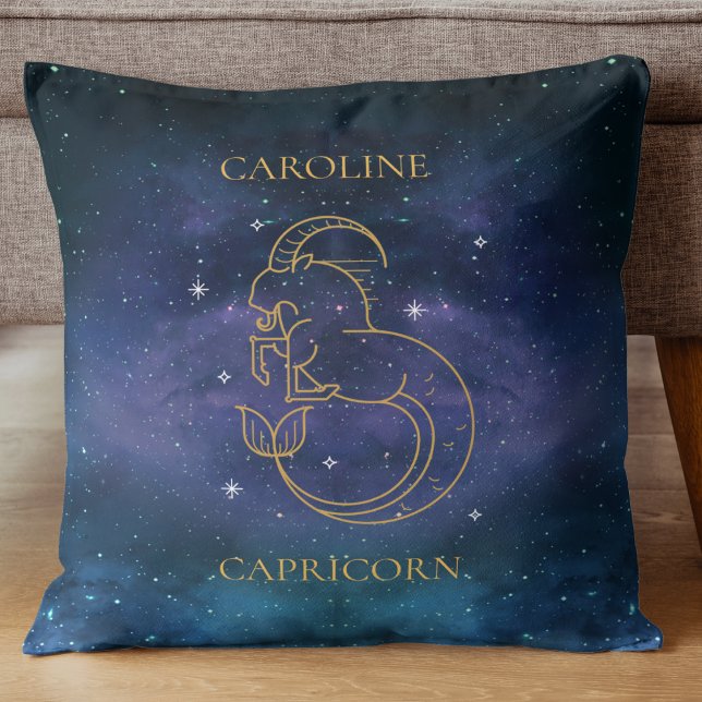 Astrologisk Capricorn Zodiac Sign Namn Gift Kudde (Astrological Capricorn Zodiac Sign Name Gift Throw Pillow)