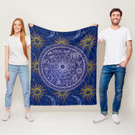 Astrologisk kartflätafilt fleecefilt