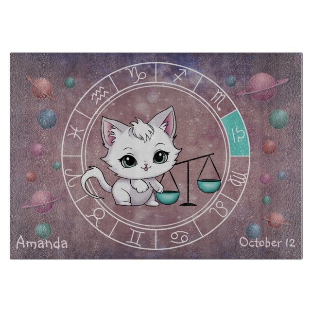 Astrologisk Libra Cute Cute cat Zodiac Wheel Plane (Framsidan)