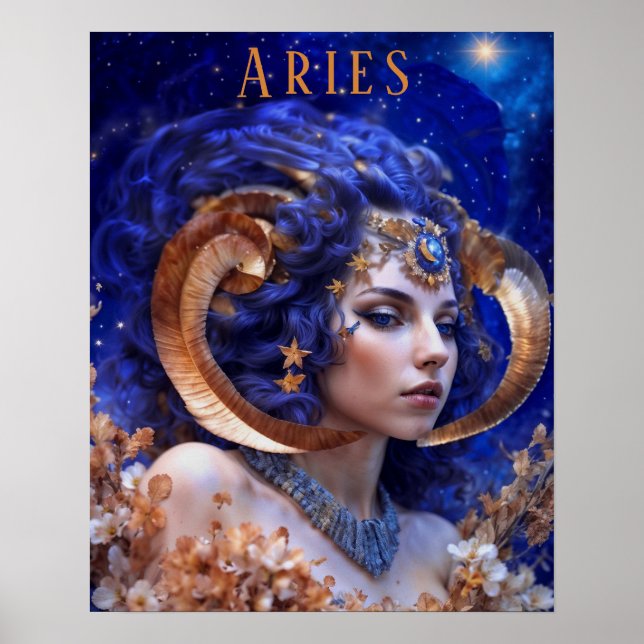 Astrologisk Poster av Astrological Aries Female (Framsidan)
