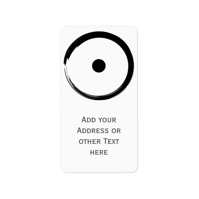 Astrologisk Sol-signal - buddism Zen Circle 1 Adressetikett (Framsidan)