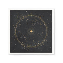 Astrologisk stjärna karta svarta guld-stjärnor