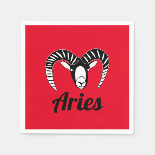 Astrologisk teckenfödelsedag för Aries Ram Symbol Pappersservett