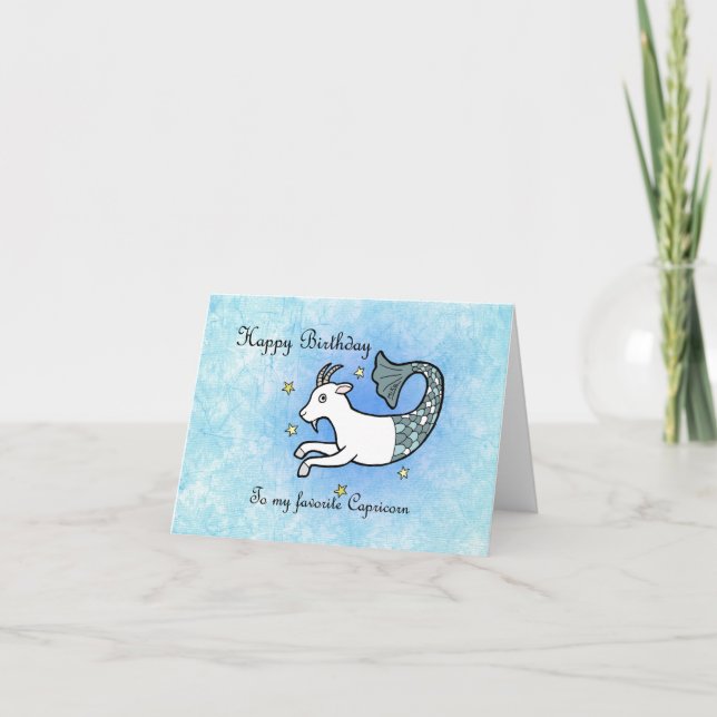 Astrologisk Zodiac-tecken Capricorn Goat Birthday Kort (Framsida)