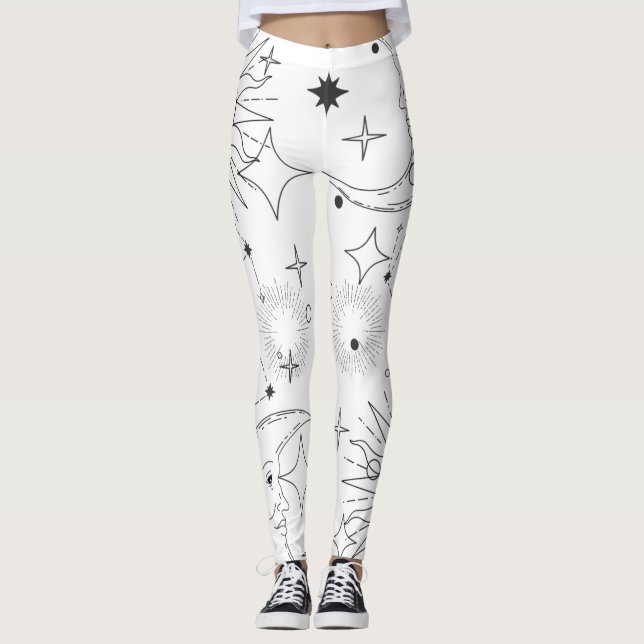 ASTROLOGISKA (VITA) LEGGERINGAR LEGGINGS (Framsida)