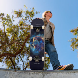 Astrologiskateboard med Leo Symbol Mini Skateboard Bräda 18,5 Cm