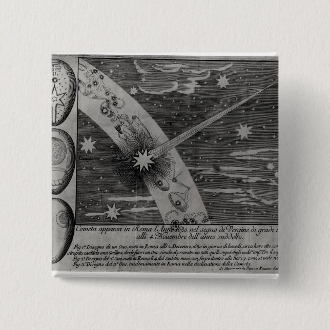 Astrologiskt diagram av komet knapp (Framsida)