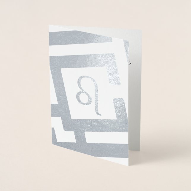 Astrologiskt tecken Leo Silver Decor Anpassningsba Folierat Kort (Framsida)