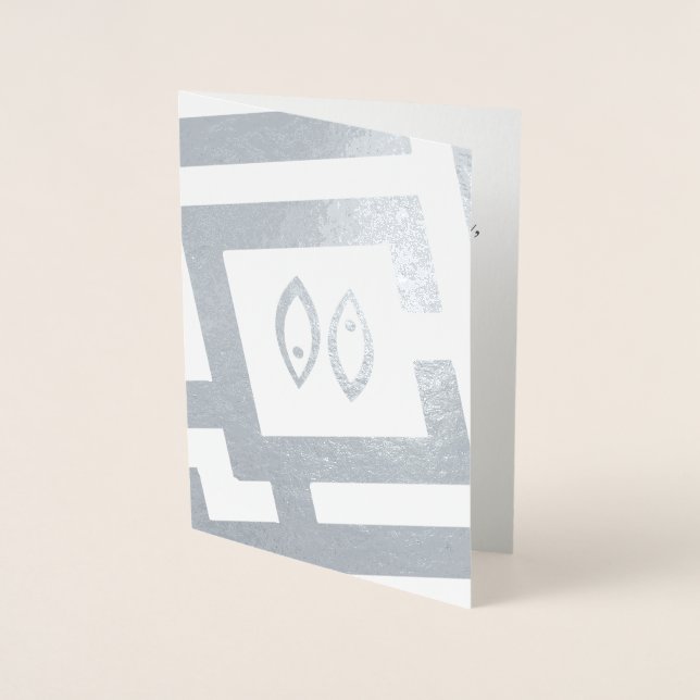 Astrologiskt tecken Pisces Silver Decor Anpassning Folierat Kort (Framsida)