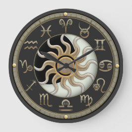 Astrologisymboler för sol och Måne Stor Klocka